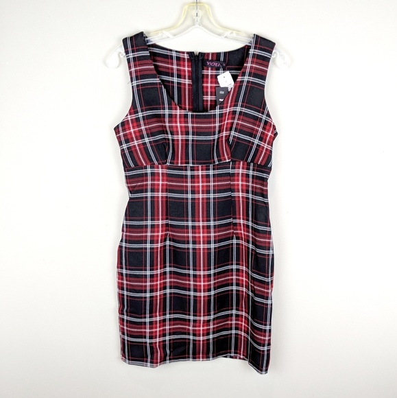 YOU | Plaid Black Red Dress-H9 - Picture 1 of 6